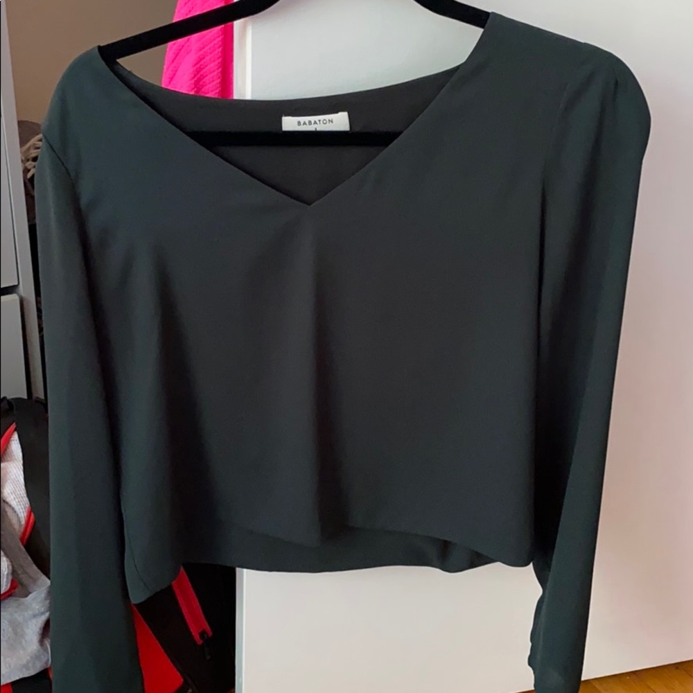 Long sleeve chiffon blouse